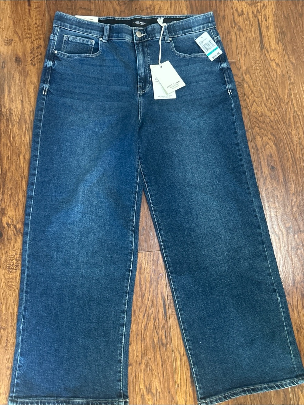 NWT’s Curve Appeal Premium Denim - High Rise Strait Wide Leg Jeans Size 16/33 - Picture 7 of 9